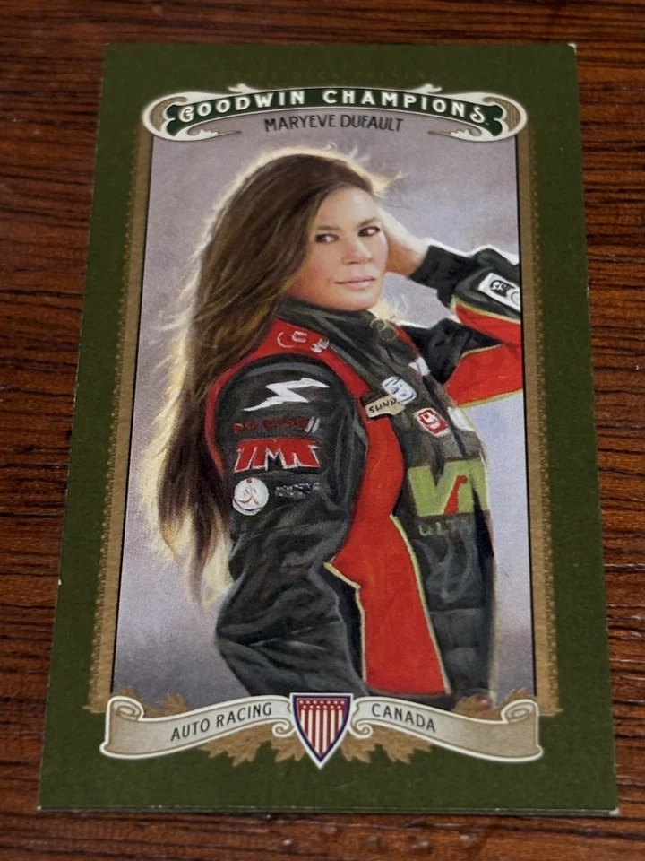 2012 UD GOODWIN CHAMPIONS MINI #98 MARYEVE DUFAULT RACING NASCAR LADY LUCK GREEN - Image 1 of 1