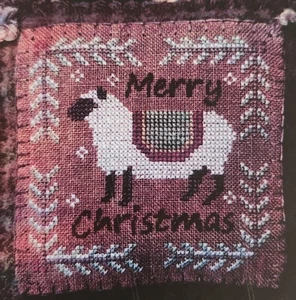 Modello punto croce - La pecora lanosa ornamento "Buon Natale pecora"  - Foto 1 di 2