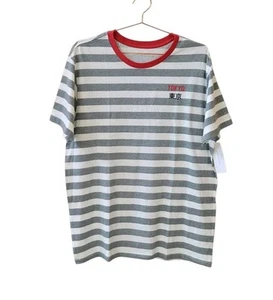 New Neon Riot URBAN OUTFITTERS 2XL Grey White Stripe Shirt Tokyo Men Unisex - Picture 1 of 11