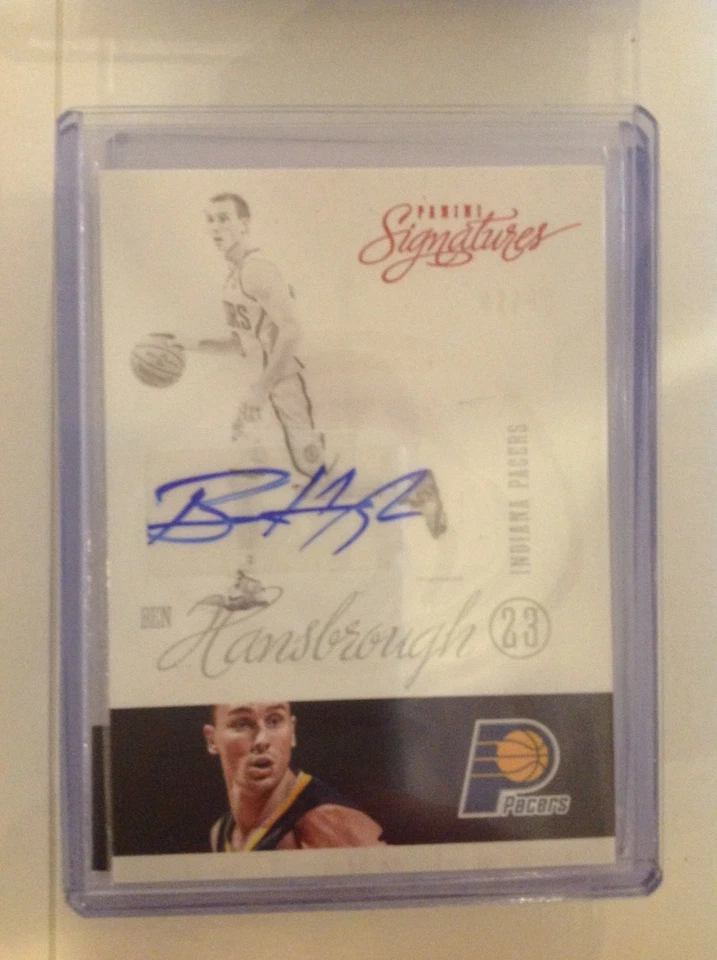 2012/13 panini Signatures Red Auto BEN HANSBROUGH #48 Pacers 42/49 made - Image 1 of 1