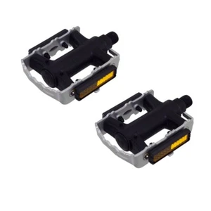 975 Alloy/Nylon Pedals 9/16" Silver Bicycle Bike Road MTB Cruiser Fixie - Picture 1 of 1