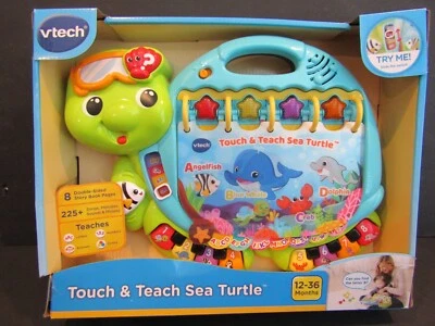 VTech TOUCH & TEACH SEA TURTLE Interactive Learning Book 225+ MUSICAL SOUNDS - Image 1 of 4