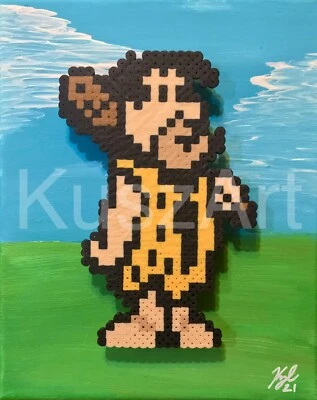 Picapiedra 8 bits Videojuego Arte 8x10 pulgadas Nintendo NES Obra de Arte Retro Gamer Foto 1 de 3
