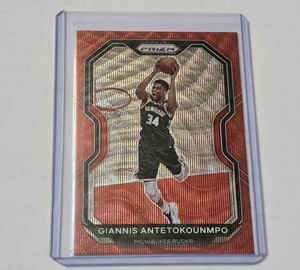 2020-21 Panini Prizm Red Wave Ruby Prizm Giannis Antetokounmpo Bucks #111