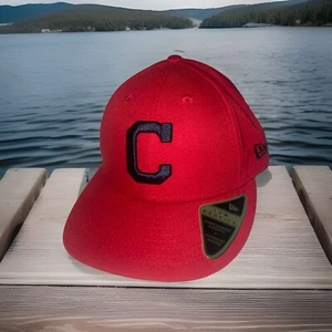 Cleveland Guardians Fitted Hat Cap Men's Size 6 7/8 Red Low Profile New Era Boys - Picture 1 of 6