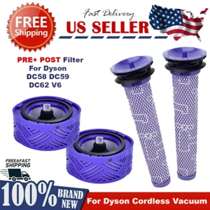 Paquete de 4 filtros de motor previos y posteriores de repuesto para aspiradora inalámbrica Dyson V6 DC62 - Imagen 1 de 6