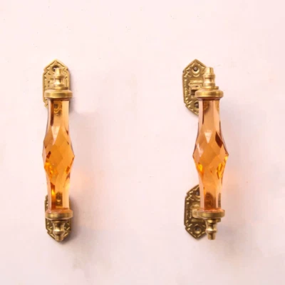 Tirador de cabina de manija de puerta vidrio cortado de cristal decoración del hogar estilo antiguo vintage Foto 1 de 4