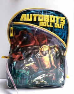 16" Backpack TRANSFORMERS Bumble Bee Autobots Roll Out School Boys Kids Book Bag - Picture 1 of 6