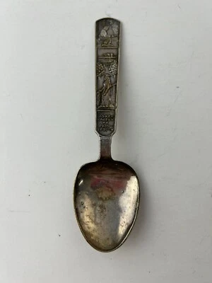 Cuchara de recuerdo de plata Saethers Gull Norway 830S Aske-Ladden OG Prin-Sessen 31,7 g Foto 1 de 4