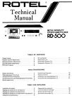 Service Manual Instructions for Rotel RD-500