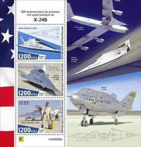 Central African Republic 2024 M/S X-24B Supersonic Flight MNH - Picture 1 of 1
