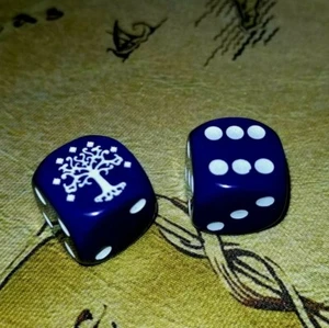 4x MECCG Rare Dice 2x The White Tree 2x Leaves of Lorien - Picture 1 of 2
