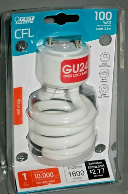 Feit Electric CFL GU24 Twist Lock Base 100 Watt bulb soft white - Image 1 of 2