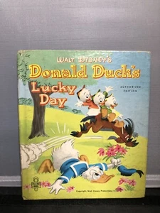 Vintage 1960s Walt Disney's Donald Duck's Lucky Day book - BC1B - Foto 1 di 19
