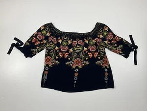 Naif Damenbluse Übergröße 3X schulterfrei Blumenmuster 3/4-Ärmel zum Binden - Bild 1 von 15