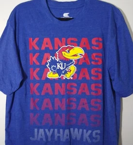 T-shirt unisex Kansas Jayhawks blu di Colosseo uomo taglia L - Foto 1 di 4