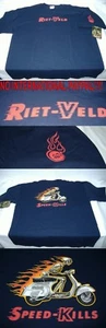 New Mens RIETVELD USA LARGE Speed Kills Navy Surf Skate T Shirt Last Units - Picture 1 of 1