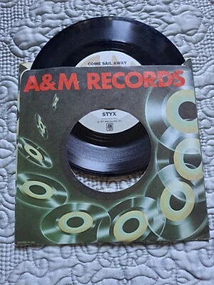 Styx 1976 Come Sail Away/ Put Me On 45 Vinyl Record With Sleeve Good Condition  - Image 1 of 3