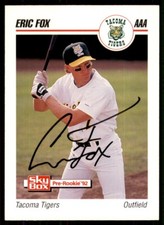 1992 SkyBox Team Sets AAA Eric Fox IP Signed Auto Tacoma Tigers #532