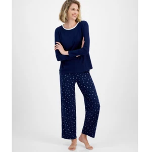 Charter Club Women's 2-Pc. Long-Sleeve Pajamas Set XL Twinkle Navy 01079 - Picture 1 of 3