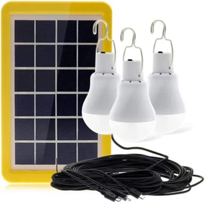 Rechargeable Solar Led Blub Lamp Light Control Emergency Light Hiking Camping - Picture 1 of 12