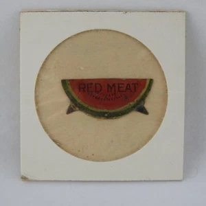Etiqueta de tabaco de hojalata vintage sandía carne roja 1" - Imagen 1 de 2