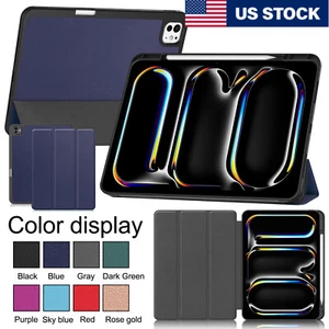 Smart Case For iPad Air 11" 13"Pro 11" 13" 2024 Slim Leather Stand Case Cover US - Picture 1 of 24