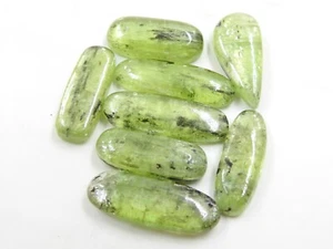Grüner Kyanit glatter Cabochon Posten/8 Stück 28 x 24 bis 11 x 8 mm ca. 100 % natürlich - Bild 1 von 6