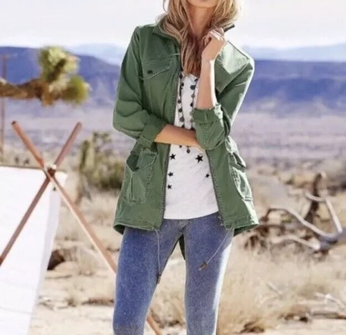 UNDERCOVER GIACCA UTILITY CARGO VICTORIA'S SECRET VINTAGE DONNA M CAPPOTTO VERDE MEDIO
