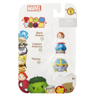 漫威 TSUM TSUM 3 件装系列 1 THANOS 美国队长黑色 WIDOW 迷你人偶 — 第 1/4 张图片