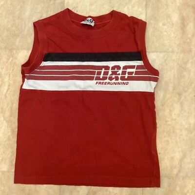Chicos D&G Junior Dolce & Gabbana Chaleco Top Sin Mangas Camiseta sin Mangas Azul Marino Rojo Edad 5 Años Foto 1 de 4