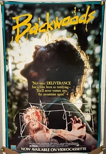 BACKWOODS ROLLED ORIGINAL VHS VIDEO MOVIE POSTER REGIONAL HORROR (1988) - Picture 1 of 1