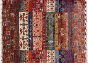 2' 11" X 3' 11" Hand Knotted Gabbeh Tribal Rug - Q10478 - Picture 1 of 8