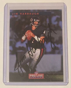 1992 Pro Line Profiles JIM HARBAUGH Auto/Signed/Autograph Card ProLine - Picture 1 of 2