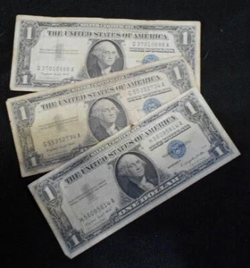 Lote: 1957A $1 sello azul certificados de plata, billetes de la Reserva Federal, dinero antiguo - Imagen 1 de 3