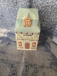 1989 Lenox Spice Village celery  Spice Jar & Lid Porcelain Handcrafted Vintage - Picture 1 of 5