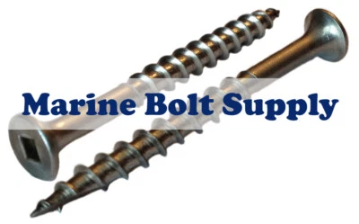 MARINEBOLTSUPPLY #8 Stainless Steel Deck Screws Square Drive (Select Length in Listing)