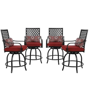 Set of 4 Outdoor Patio Dining Chair Swivel Quick Drying High Back Rest Ergonomic - Picture 1 of 16