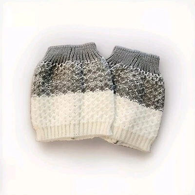 Boot Toppers Tejido Gris Y Crema Nuevo Foto 1 de 3