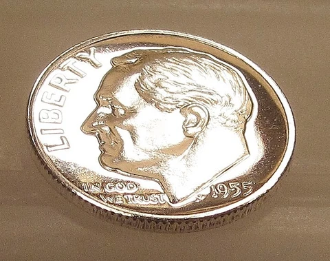 1955 Gem  Proof Dime 90% Silver EYE CANDY Blazing Luster  #702 ~ 8 Cover