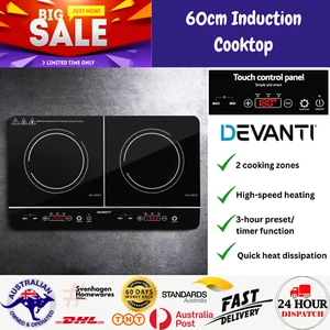 Devanti Electric Induction Cooktop 60cm Portable Kitchen Ceramic Glass Cooker - Picture 1 of 6