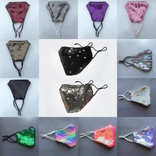 Fashion Face Mask Sequin Glitter Bling Cover Nose Mouth Mask Washable Reusable