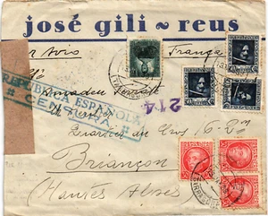 SCW 1938 copertina censurata da Tarragona alla Francia (1361) - Foto 1 di 2