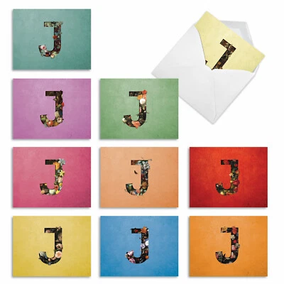 NOBLEWORKS 10 Blank All Occasion Cards Pack - BAROQUE BLOOMS J M3837OCB-B1x10