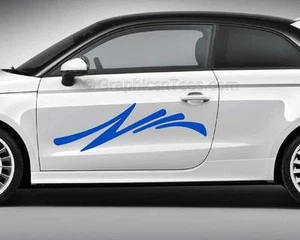 Car Body Stickers Custom Side Stripes Vinyl Graphic Decals - Choice 16 Colours - Picture 1 of 12