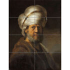 Rembrandt Man In Oriental Clothing Portrait XL Giant Panel Poster (8 Sections)