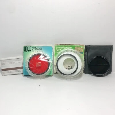 Vivitar Hoya 55mm Rotating Polarizer Screw On Cross Screen IV HMC R 25A Filters - Image 1 of 4