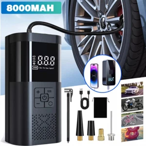 Portable Tire Inflator Rechargeable Electric Inflator For Car Bicycle Digital  - Picture 1 of 37