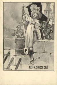 Postal "Ksiądz Kordecki" del pintor polaco Adam Setkowicz (década de 10) - Imagen 1 de 2