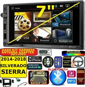 2014-2018 SIERRA SILVERADO POWER ACOUSTIK BLUETOOTH USB CAR RADIO STEREO PKG - Picture 1 of 11